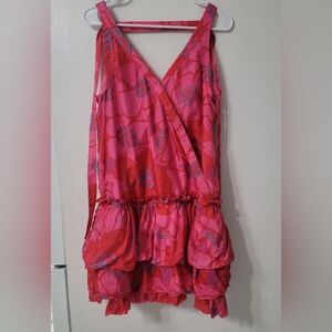 Marc Jacobs Pink and Red Dress Size 6  100% Silk